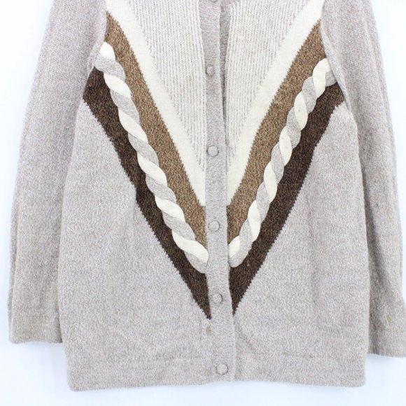 Baby Alpaca Sweater Cardigan Womens Gray Button Front Knit Made In Peru Size XL - Picture 4 of 8